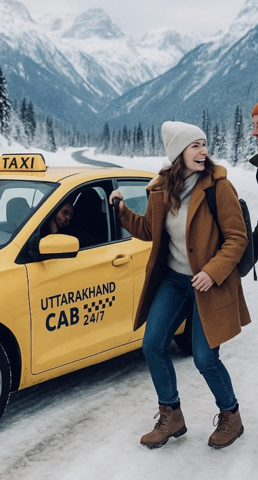 Taxi service and Char Dham travel background in Uttarakhand