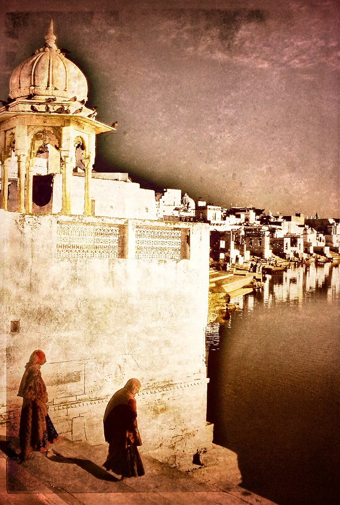 Hindu holy lake of Pushkar .. Rajasthan India